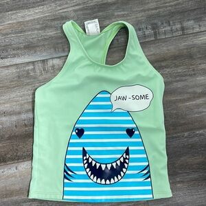 Land’s End Girls Green Shark Tankini Racerback Top